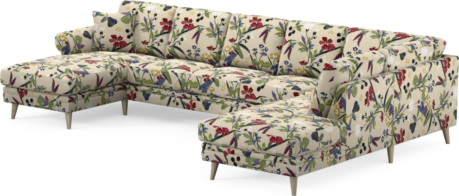 Eden - 3-sits soffa med schäslong vänster och divan höger - Flerfärgad