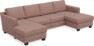 Friday - 2-sits soffa med två schäslonger - Rosa