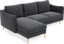 Madison Lux - 2-sits soffa med schäslong vänster - Svart