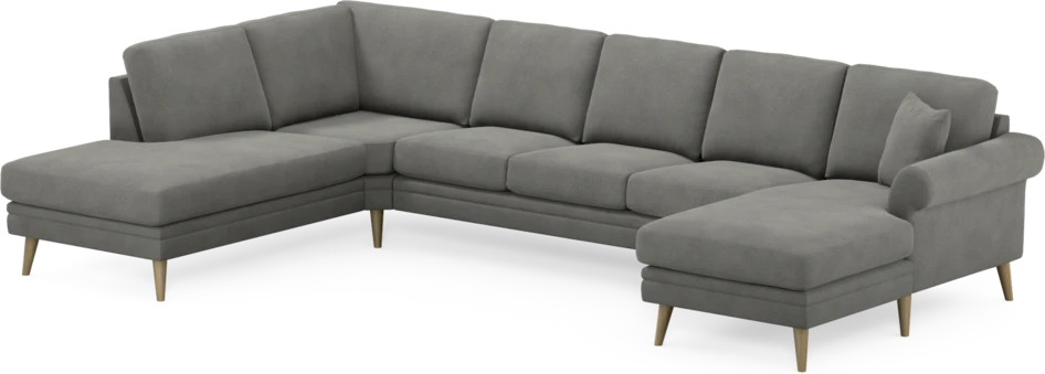 Eden - 3-sits soffa med divan vänster och schäslong höger - Grå