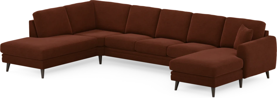 Eden - 3-sits soffa med divan vänster och schäslong höger - Orange