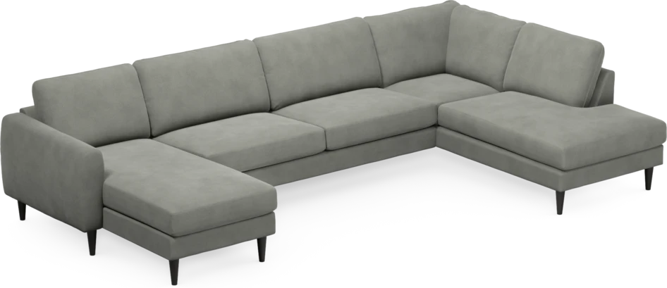 Bridge - 3-sits soffa med schäslong vänster och divan höger - Grå