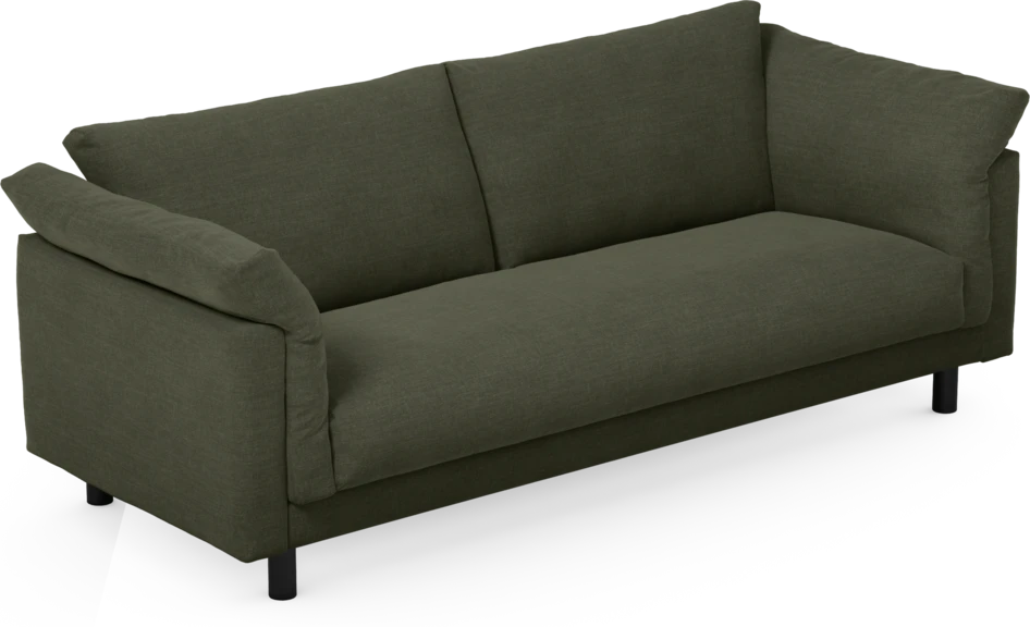 Cherrie - 3-sits soffa, hel dyna, fast klädsel - Grön