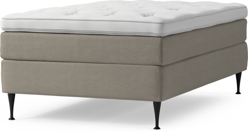 Delux Sense - Kontinentalsäng, enkelsäng 120 cm med bäddmadrass och sängben - Beige