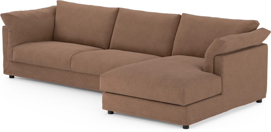 Cherrie - 3-sits soffa med schäslong höger, med kappa - Orange