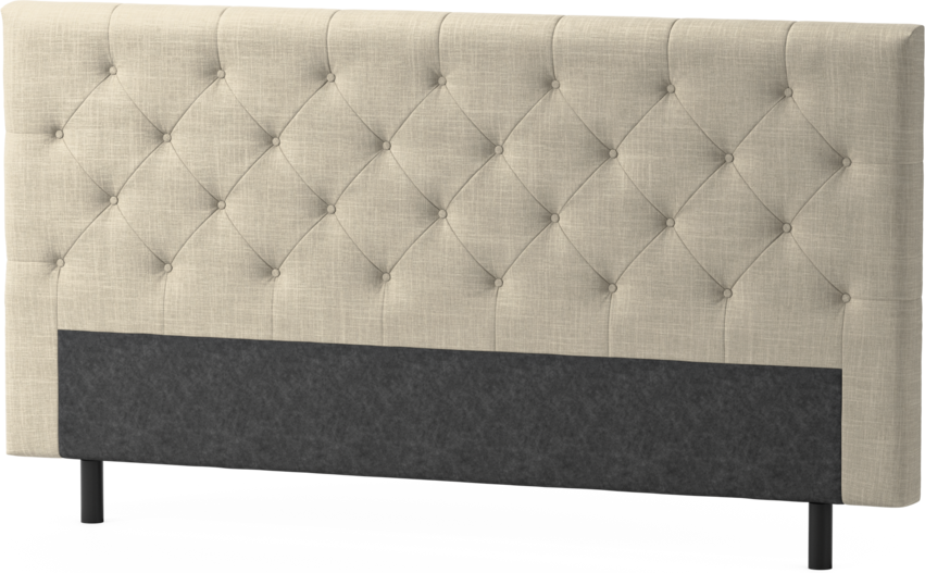 Delux Pikerad Låg - Sänggavel, 90-210 cm - Beige