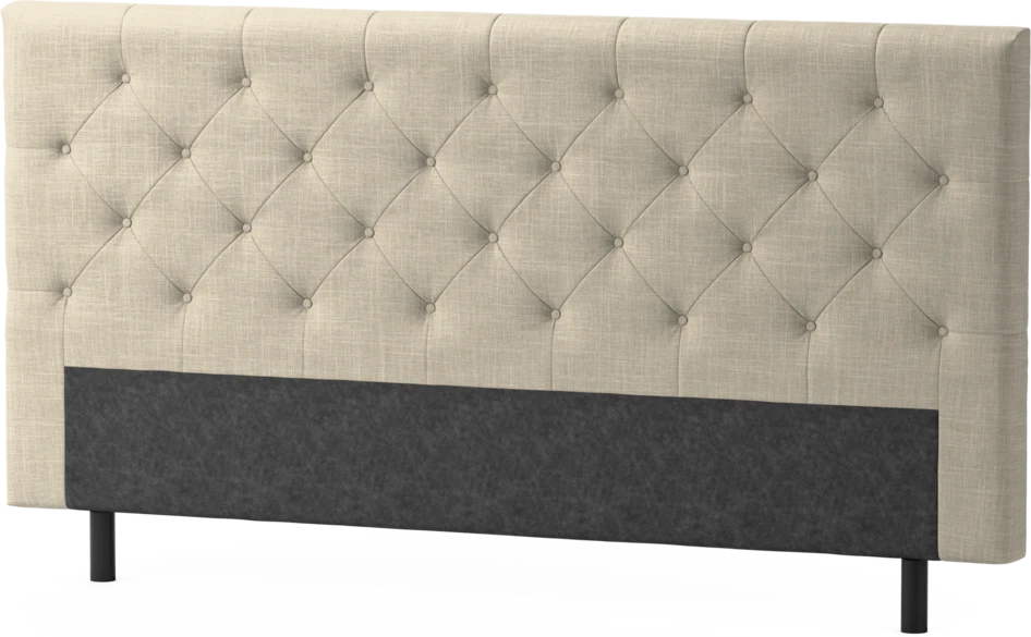Delux Pikerad Låg - Sänggavel, 90-210 cm - Beige