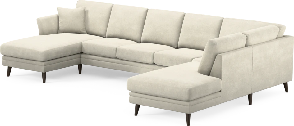 Eden - 3-sits soffa med schäslong vänster och divan höger - Vit