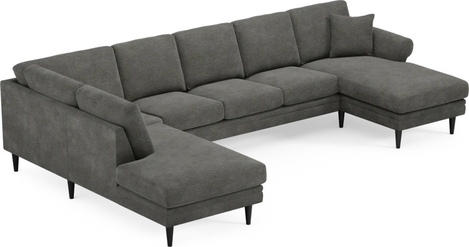 Eden - 3-sits soffa med divan vänster och schäslong höger - Grå