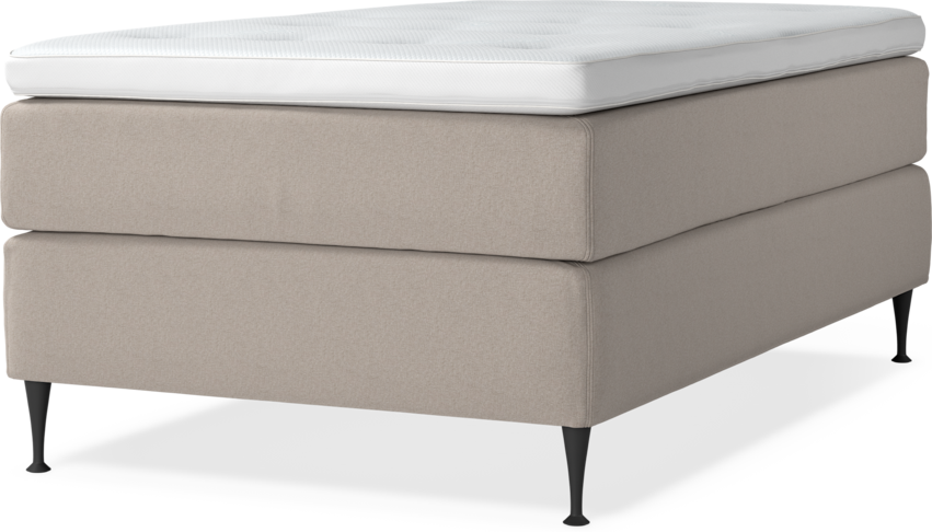 Delux Exclusive - Kontinentalsäng, enkelsäng 120 cm med bäddmadrass - Beige