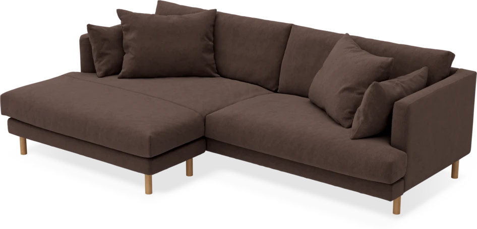Harper - 4-sits med schäslong XL vänster - Brun