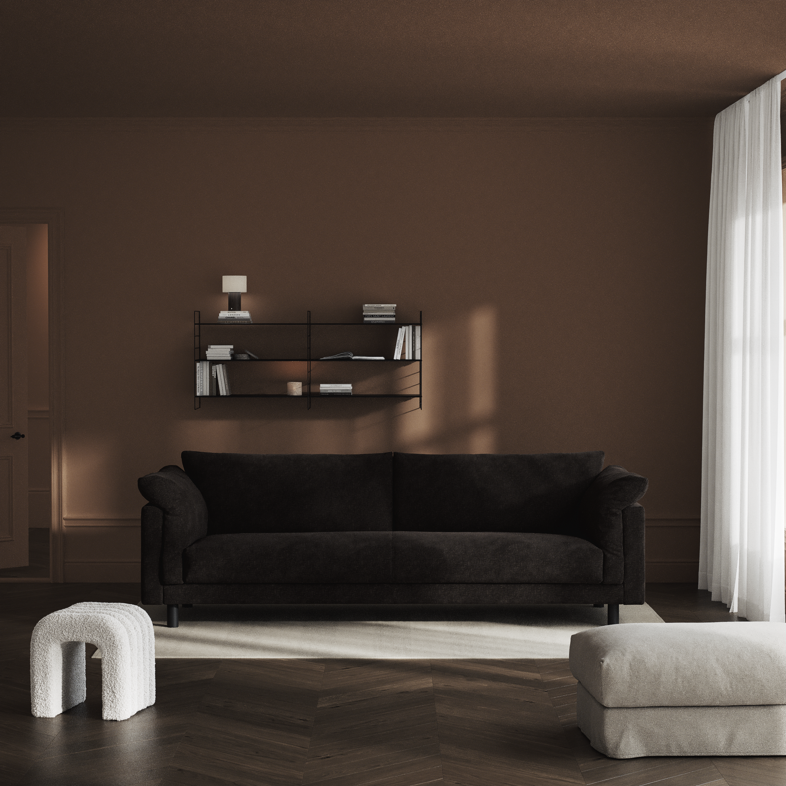 Cherrie - 4-sits soffa, hel dyna, fast klädsel - inspiration