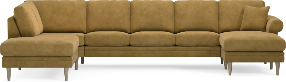 Eden - 3-sits soffa med divan vänster och schäslong höger - Gul