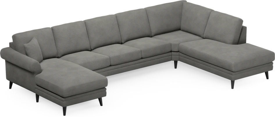 Eden - 3-sits soffa med schäslong vänster och divan höger - Grå