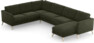 Bridge - Hörnsoffa, 2+3-sits med schäslong höger - Grön