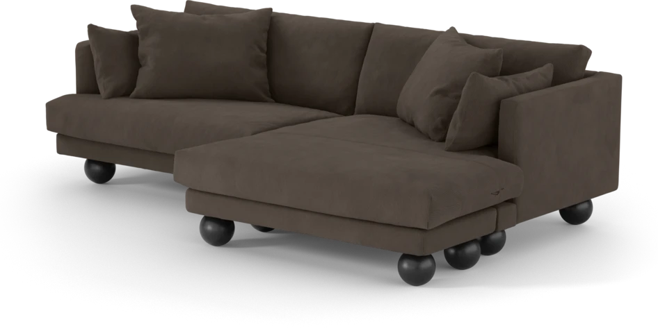 Harper - 4-sits med schäslong XL höger - Brun