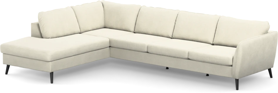 County - 3-sits soffa med divan vänster - Vit