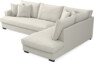 Mila - 3-sits soffa med divan höger, hel dyna - Vit