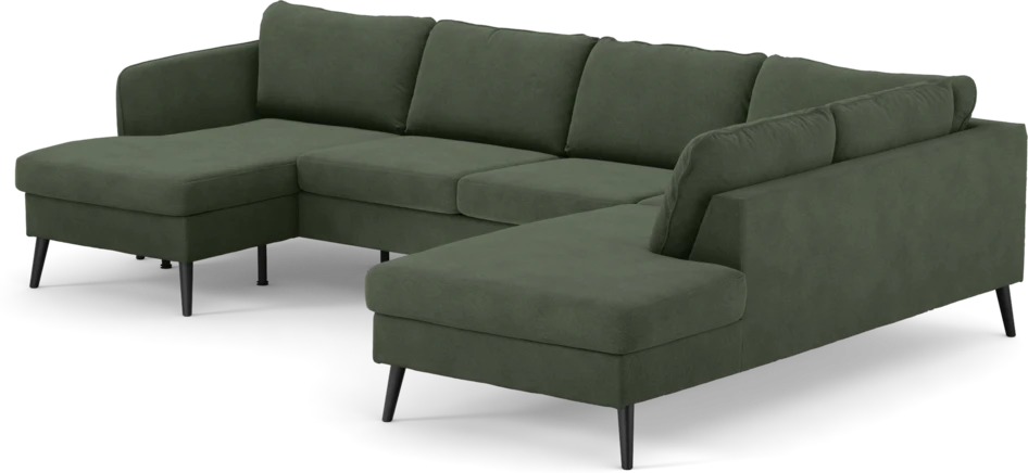 County - 3-sits soffa med schäslong vänster och divan höger - Grön
