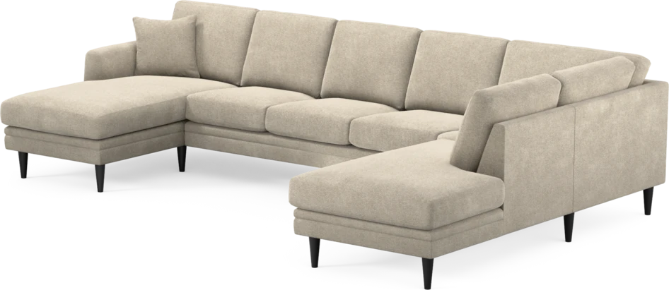 Eden - 3-sits soffa med schäslong vänster och divan höger - Beige
