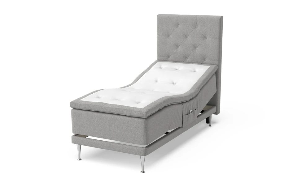 Sense Delux - Ställbar säng, enkelsäng med bäddmadrass Sleep Delux - Grå