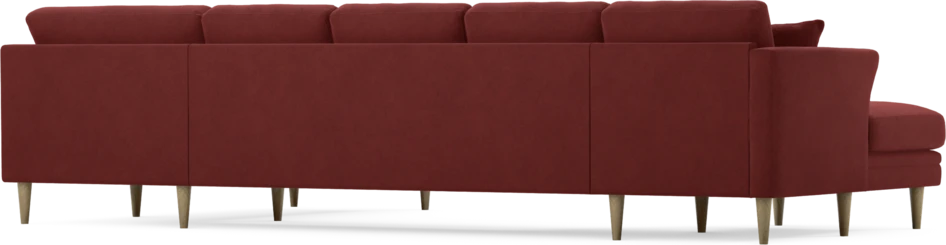 Eden - 3-sits soffa med schäslong vänster och divan höger - Röd