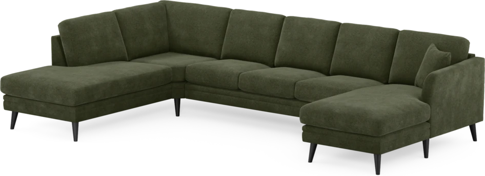 Eden - 3-sits soffa med divan vänster och schäslong höger - Grön