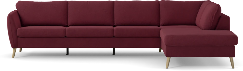 County - 3-sits soffa med divan höger - Röd