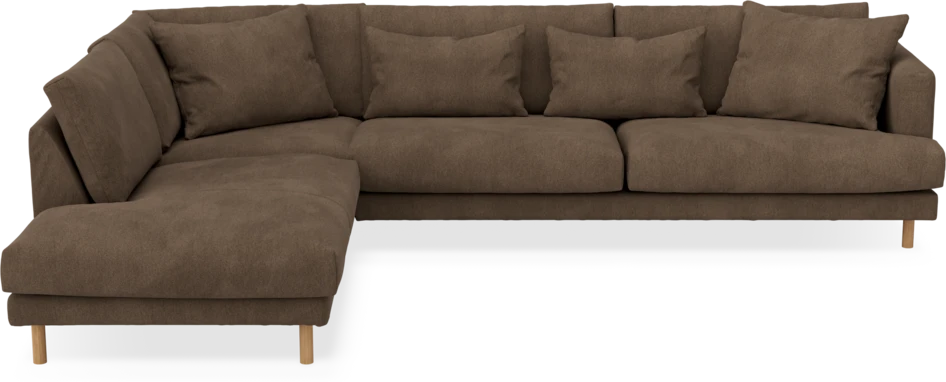 Harper - 3-sits soffa med divan vänster - Brun