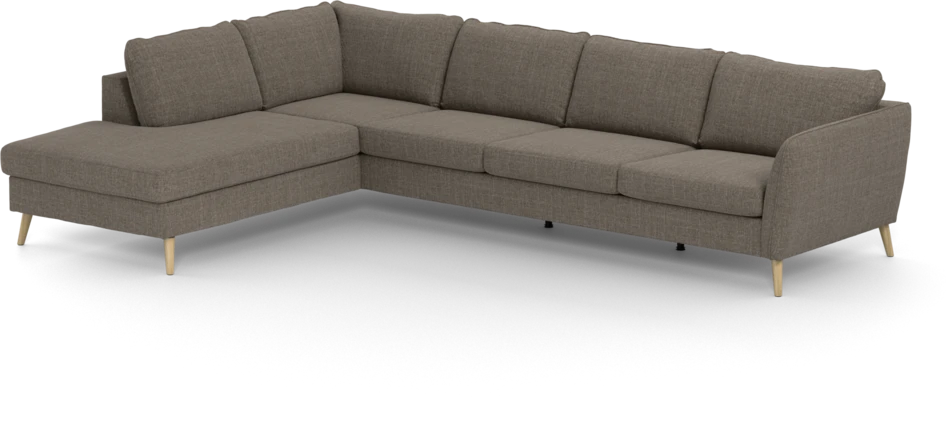 County - 3-sits soffa med divan vänster - Brun