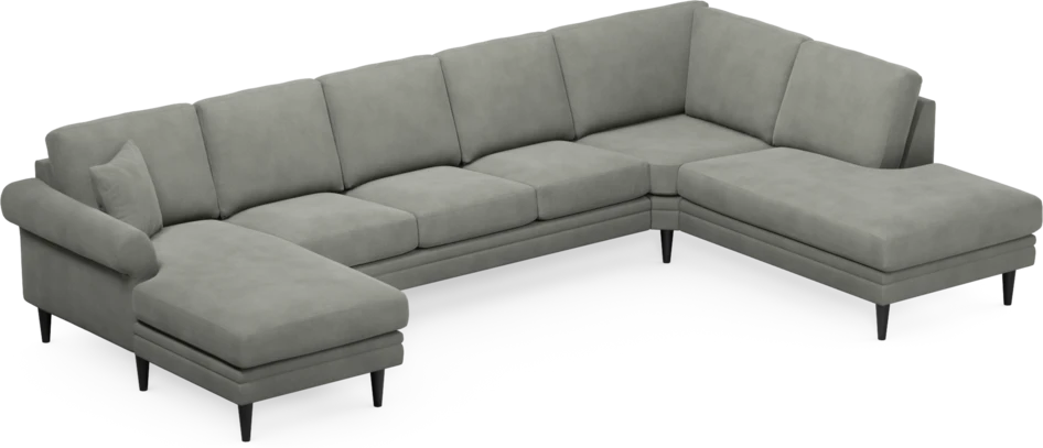 Eden - 3-sits soffa med schäslong vänster och divan höger - Grå