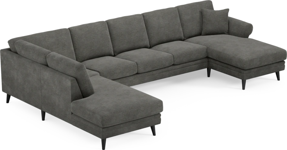 Eden - 3-sits soffa med divan vänster och schäslong höger - Grå