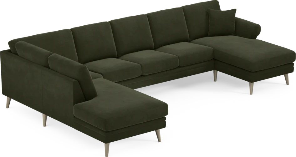 Eden - 3-sits soffa med divan vänster och schäslong höger - Grön