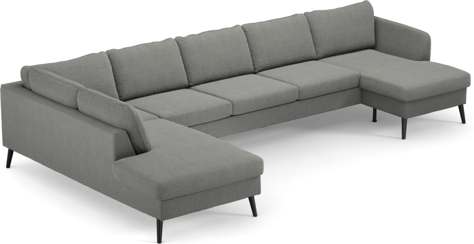 County - 4-sits soffa med divan vänster och schäslong höger - Grå