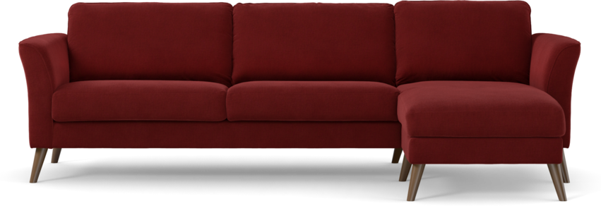 Bridge - 3-sits soffa med schäslong höger - Röd