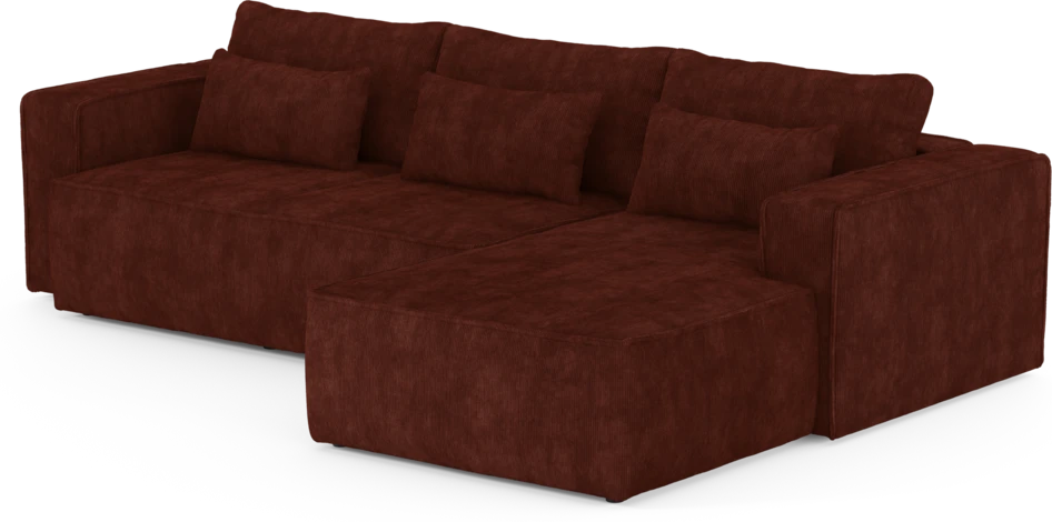 Ide - Bäddsoffa 3-sits med schäslong höger - Röd