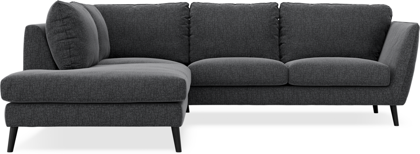 Madison - 2-sits soffa med divan vänster - Svart