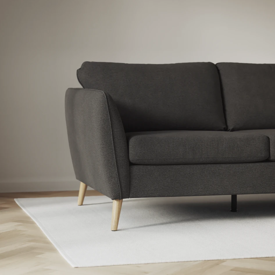County - 2,5-sits soffa med divan vänster - Brun