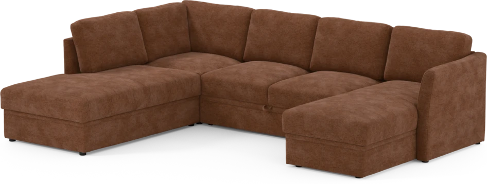 Öland - Bäddsoffa med divan vänster och schäslong höger - Orange
