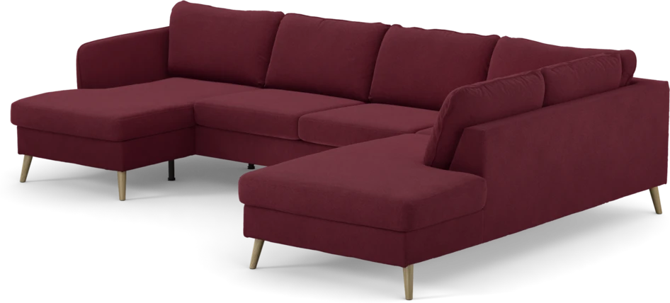County - 3-sits soffa med schäslong vänster och divan höger - Röd