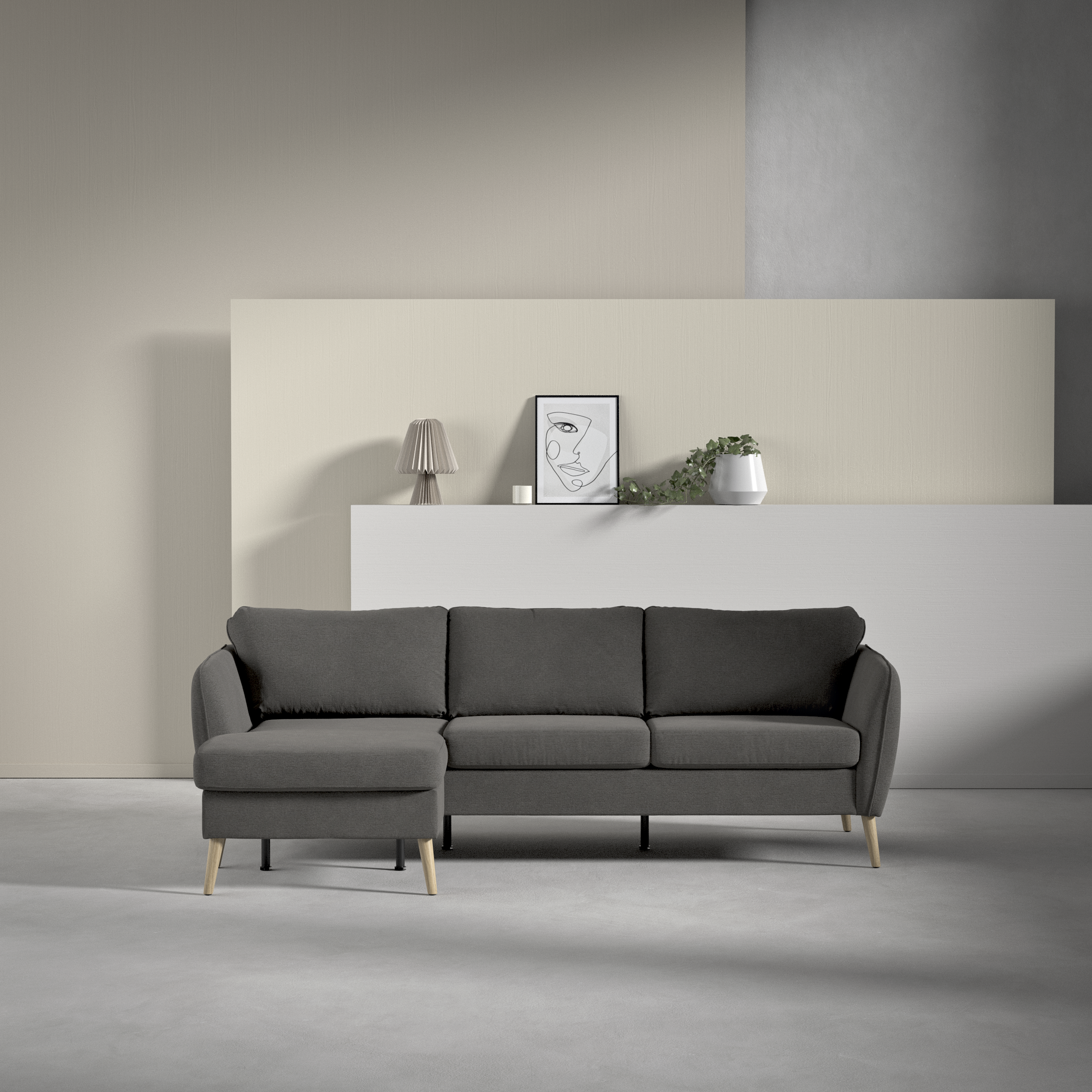 County - 3-sits soffa med flyttbar schäslong - inspiration