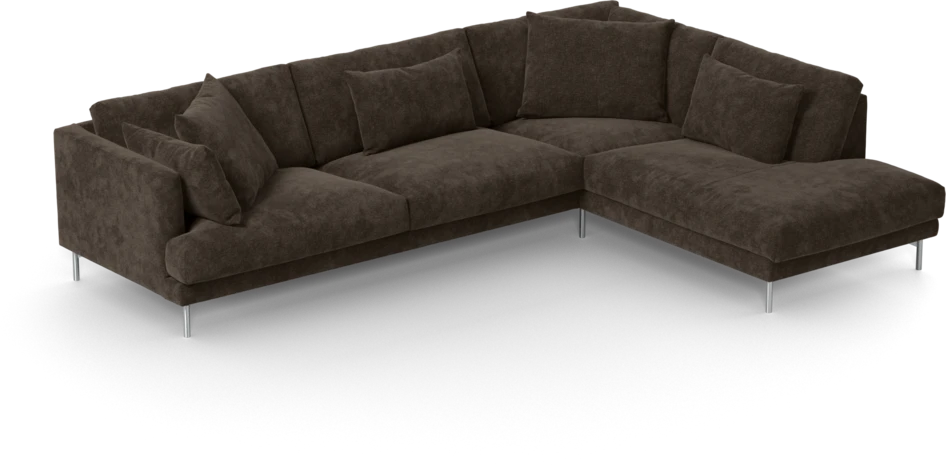 Harper - 3-sits soffa med divan höger - Brun