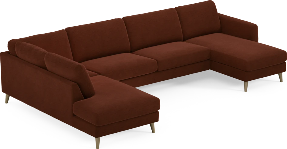 Bridge - 3-sits soffa med divan vänster och schäslong höger - Orange