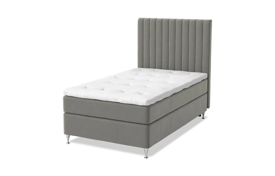 Sleep Delux - Kontinentalsäng, enkelsäng med bäddmadrass Sleep Delux vit - Grå