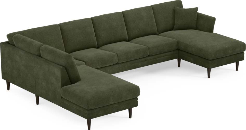 Eden - 3-sits soffa med divan vänster och schäslong höger - Grön