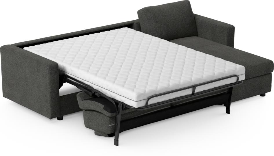 Lindö - Bäddsoffa 2,5-sits med schäslong, vändbar - Svart