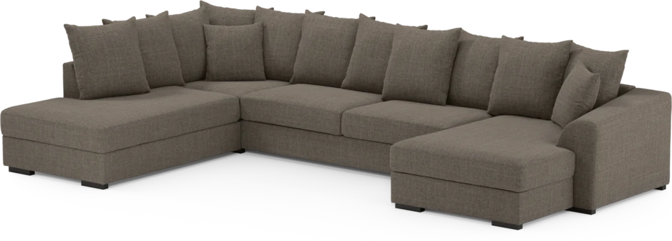 Town - 3-sits soffa med divan vänster och schäslong höger - Brun