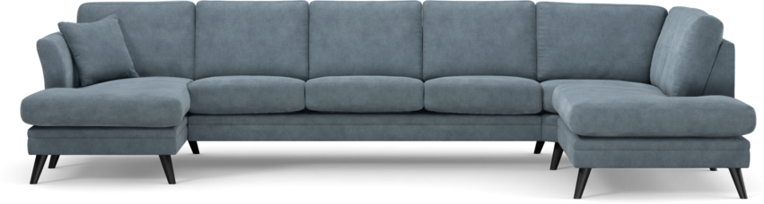 Eden - 3-sits soffa med schäslong vänster och divan höger - Blå