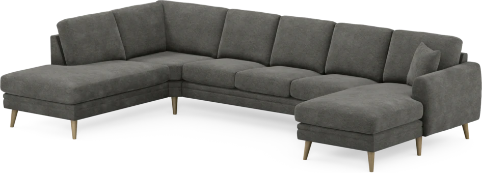 Eden - 3-sits soffa med divan vänster och schäslong höger - Grå