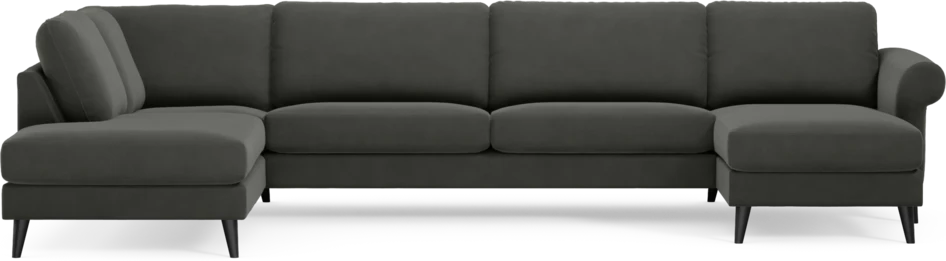 Bridge - 3-sits soffa med divan vänster och schäslong höger - Grå